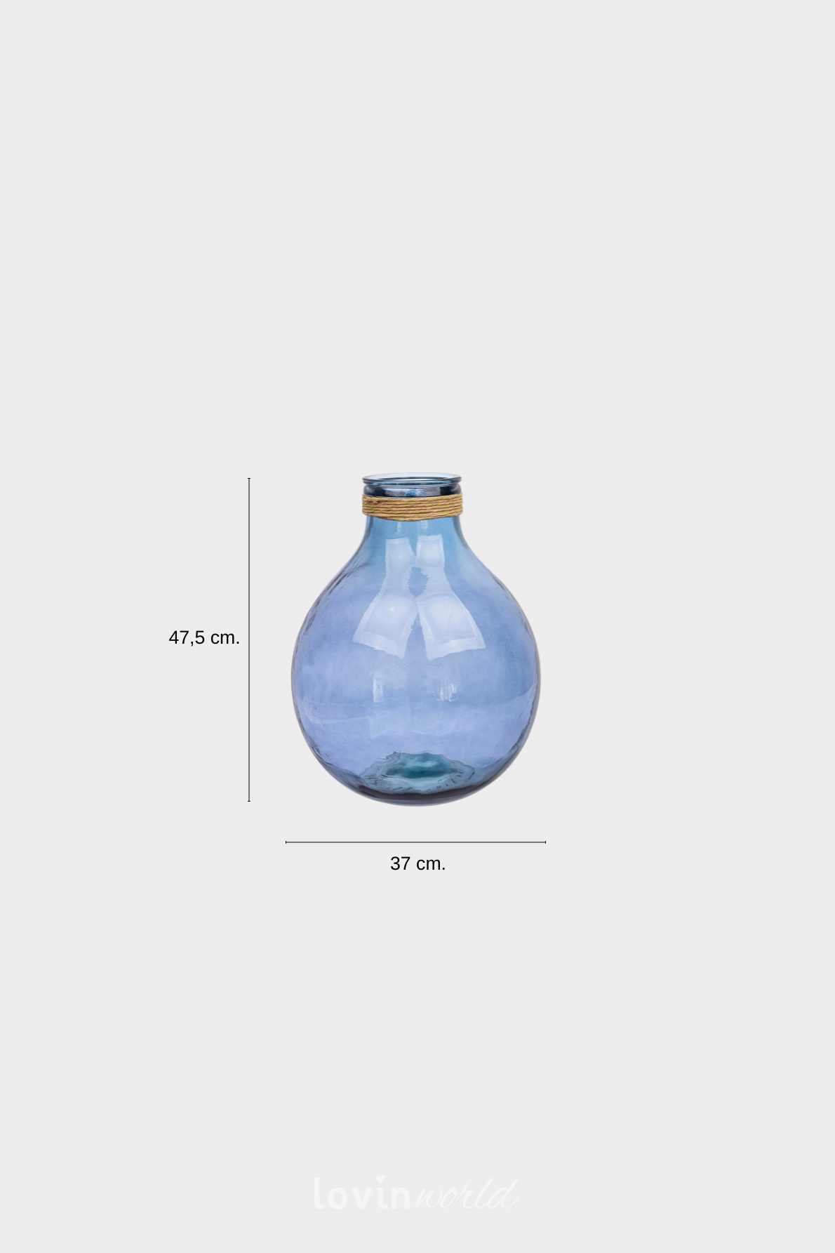 Vaso in vetro Rotang in colore blu-4