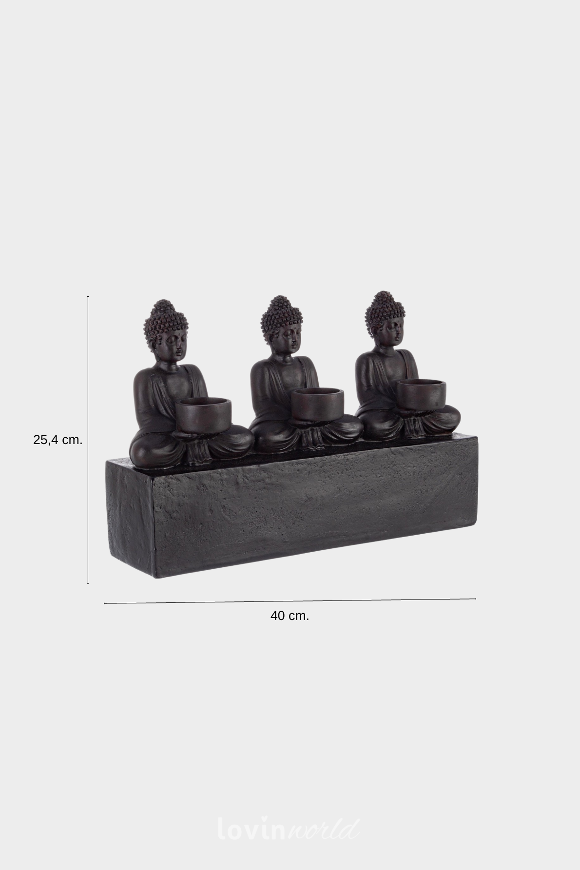 Decorazione con 3 Buddha seduti 40x25 cm.-4