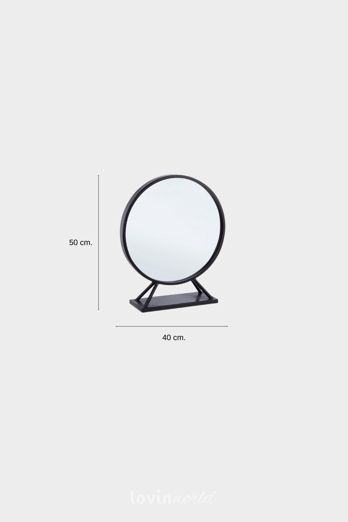 Specchio Marylin con stand in colore nero-4