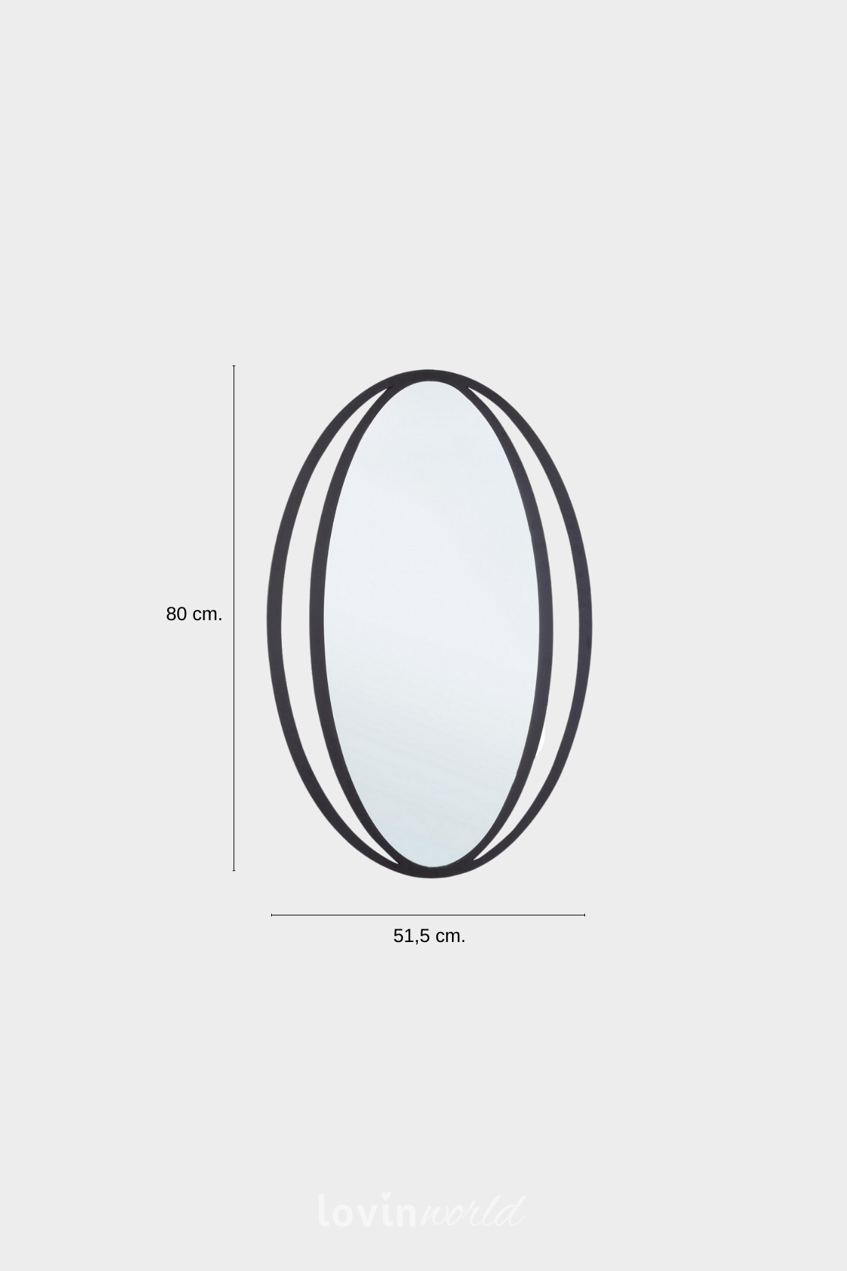 Specchio Nabila in colore nero-4