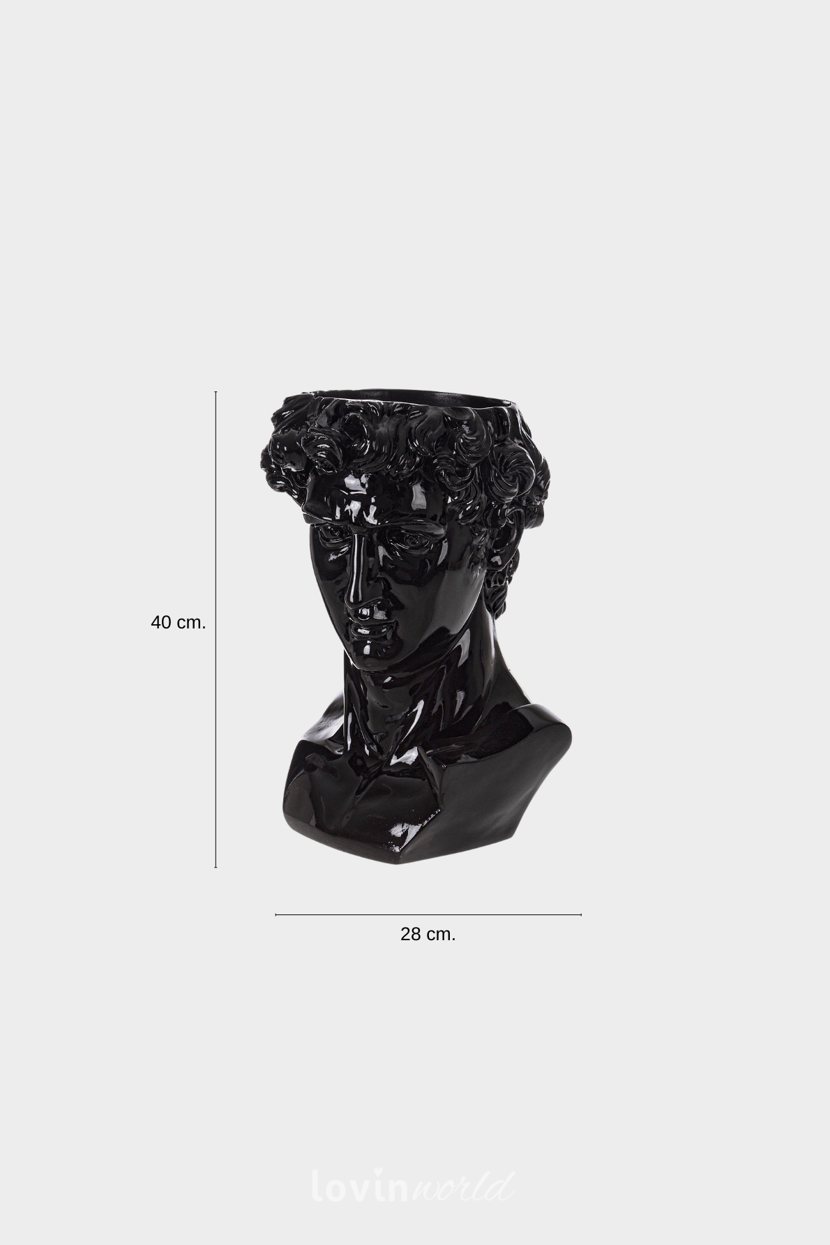 Busto decorativo Olympus in colore nero 40 cm.-4