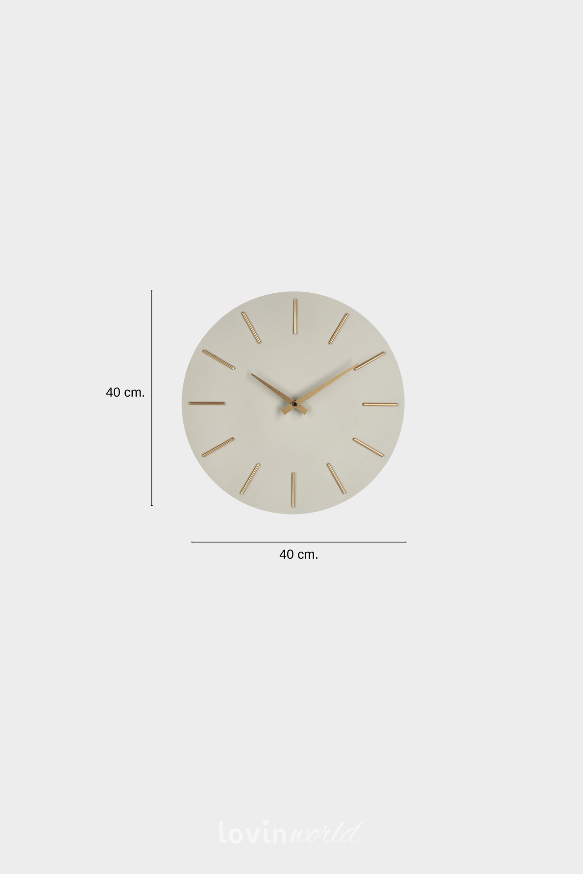 Orologio da parete Timeline in colore tortora 40x40 cm.-4