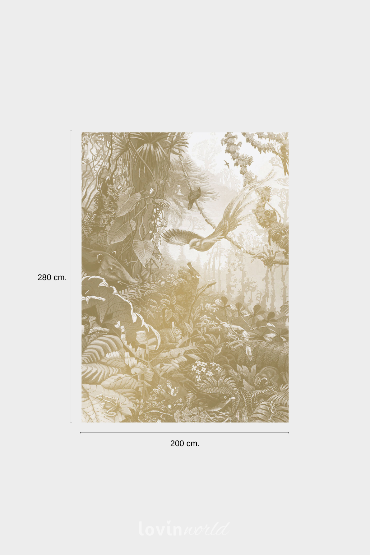 Carta da parati metallizzata Paesaggi Tropicali in colore beige-3