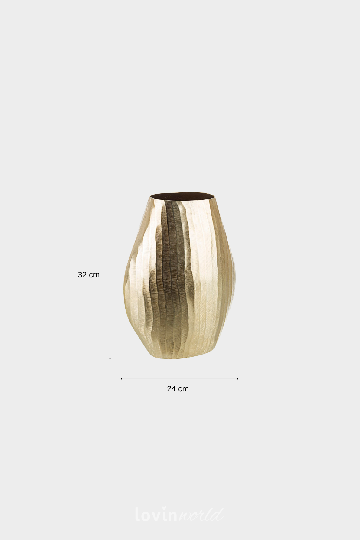 Vaso ovale Chisel in colore ottone-5