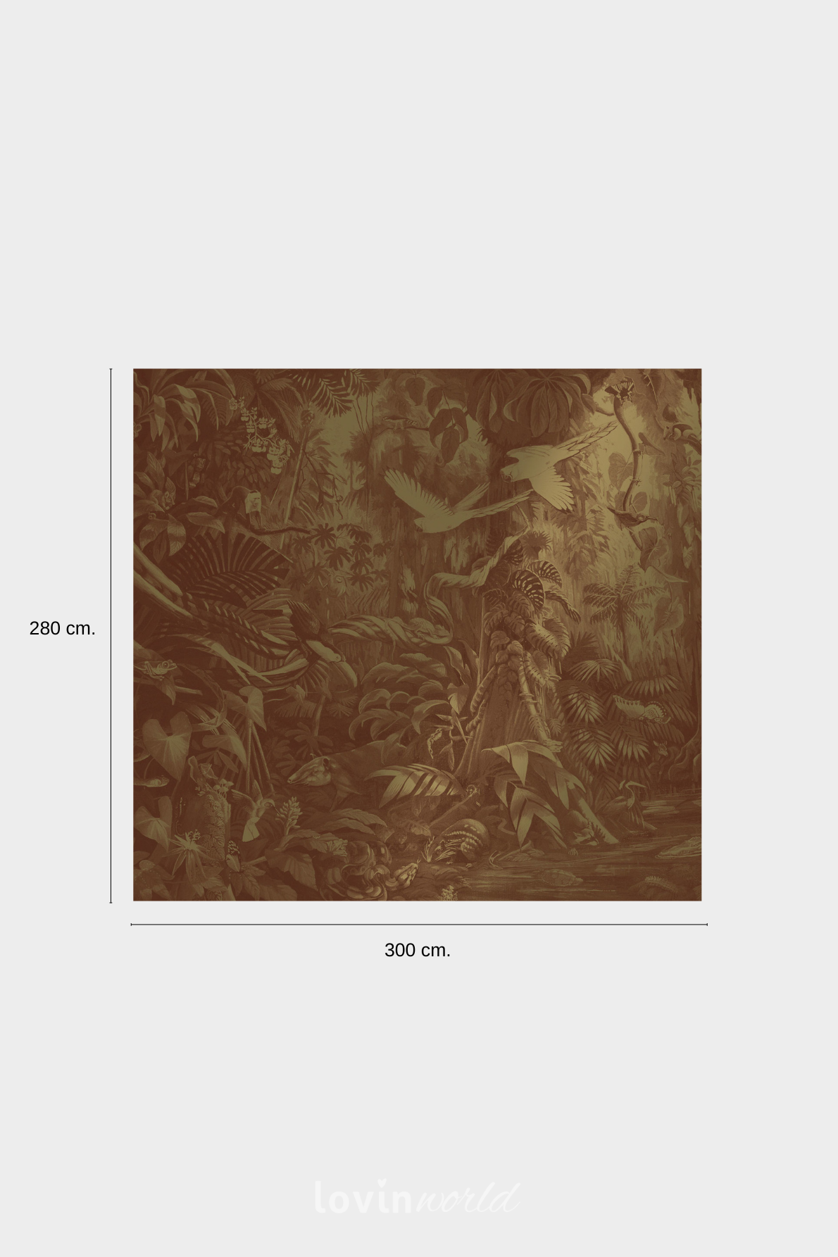 Carta da parati metallizzata Paesaggi Tropicali in colore marrone-4