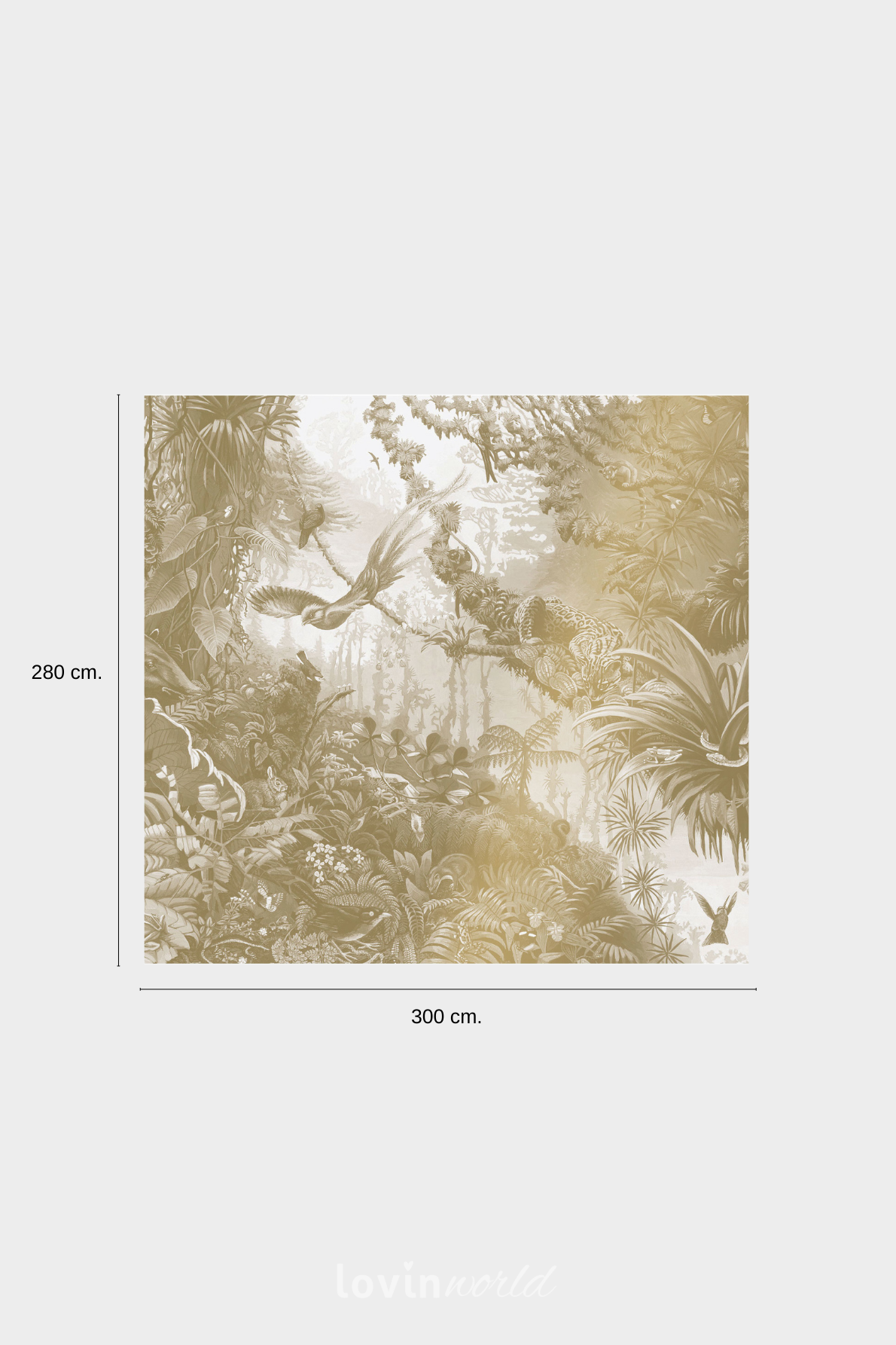 Carta da parati metallizzata Paesaggi Tropicali in colore beige-4