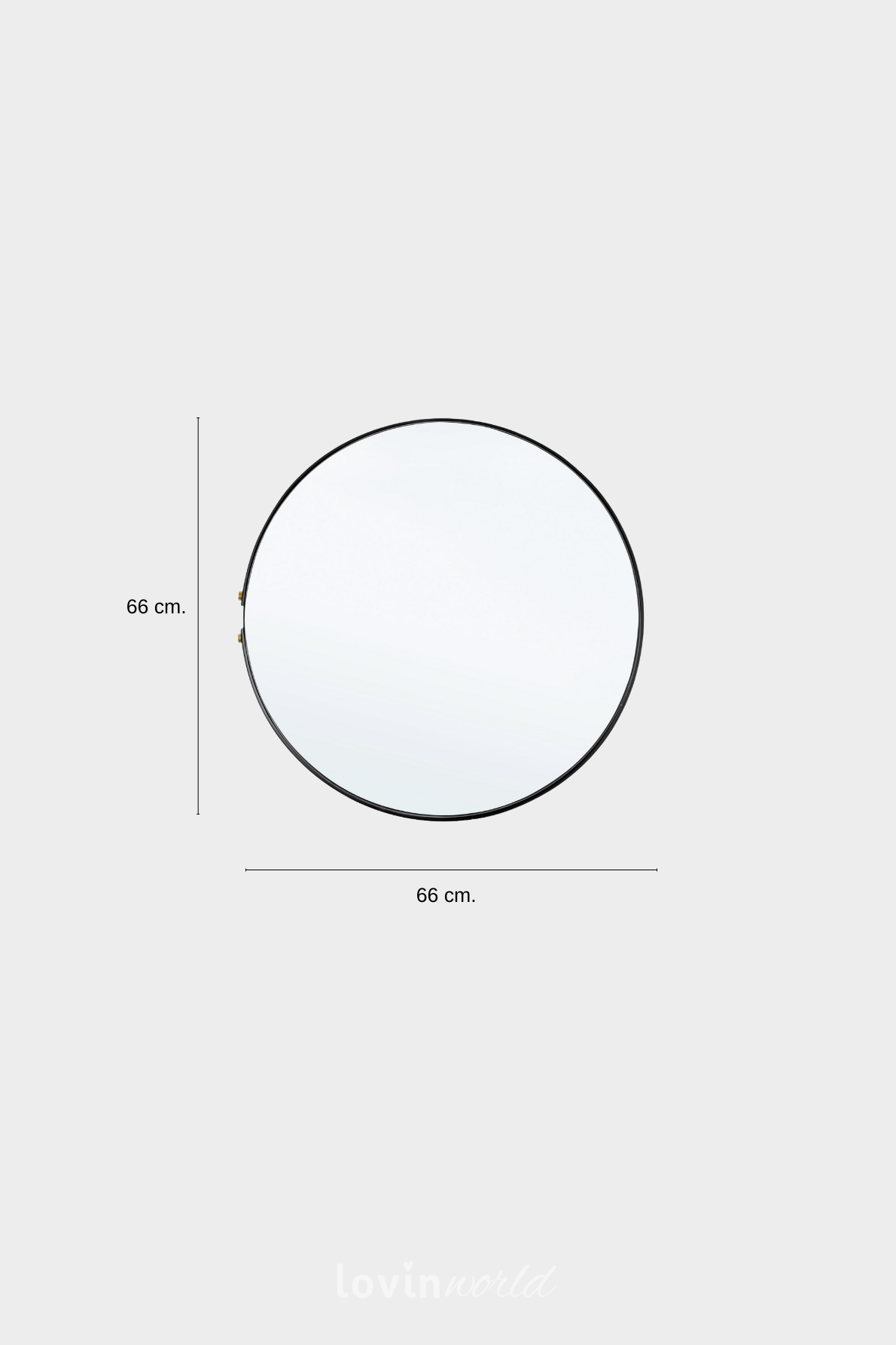 Specchio Zeina in colore nero 66x4 cm.-6