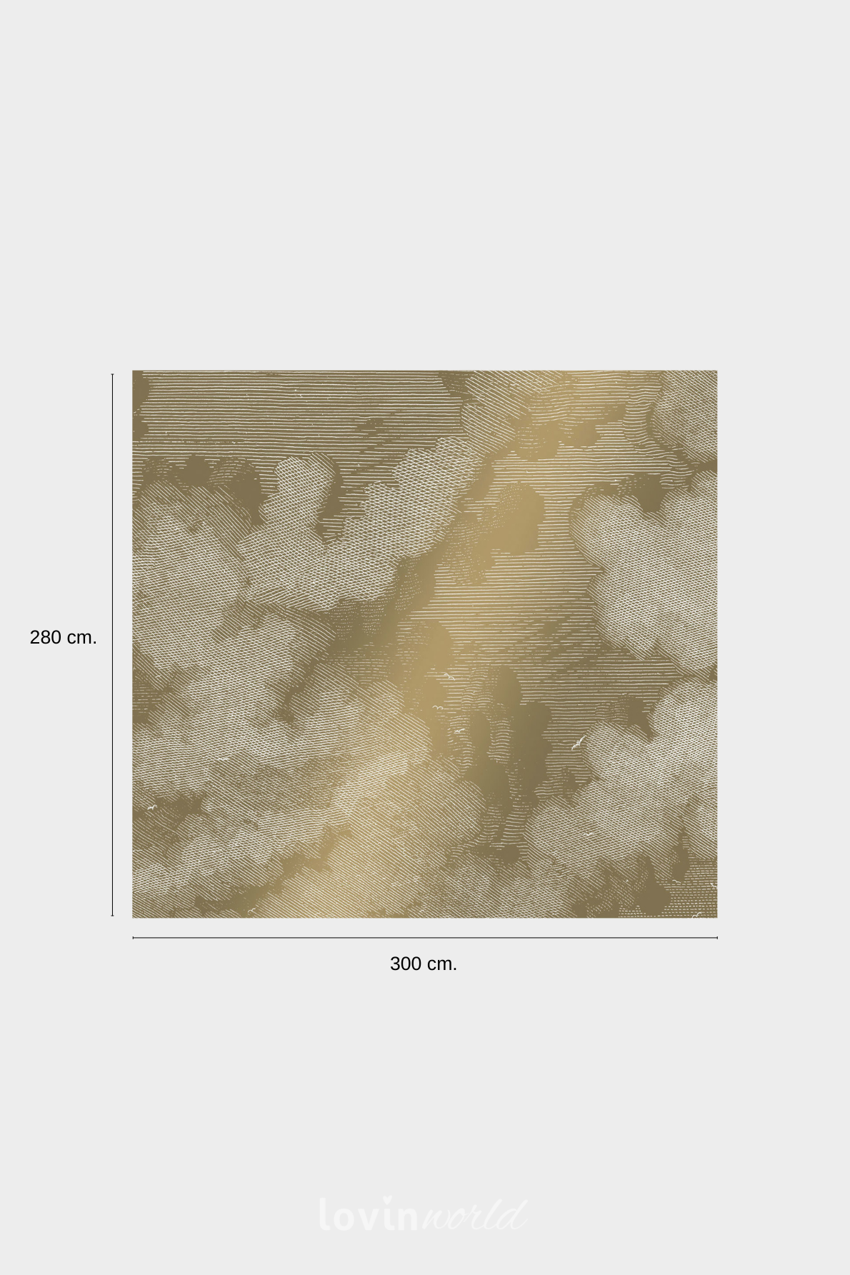 Carta da parati metallizzata Nuvole incise in colore beige-4
