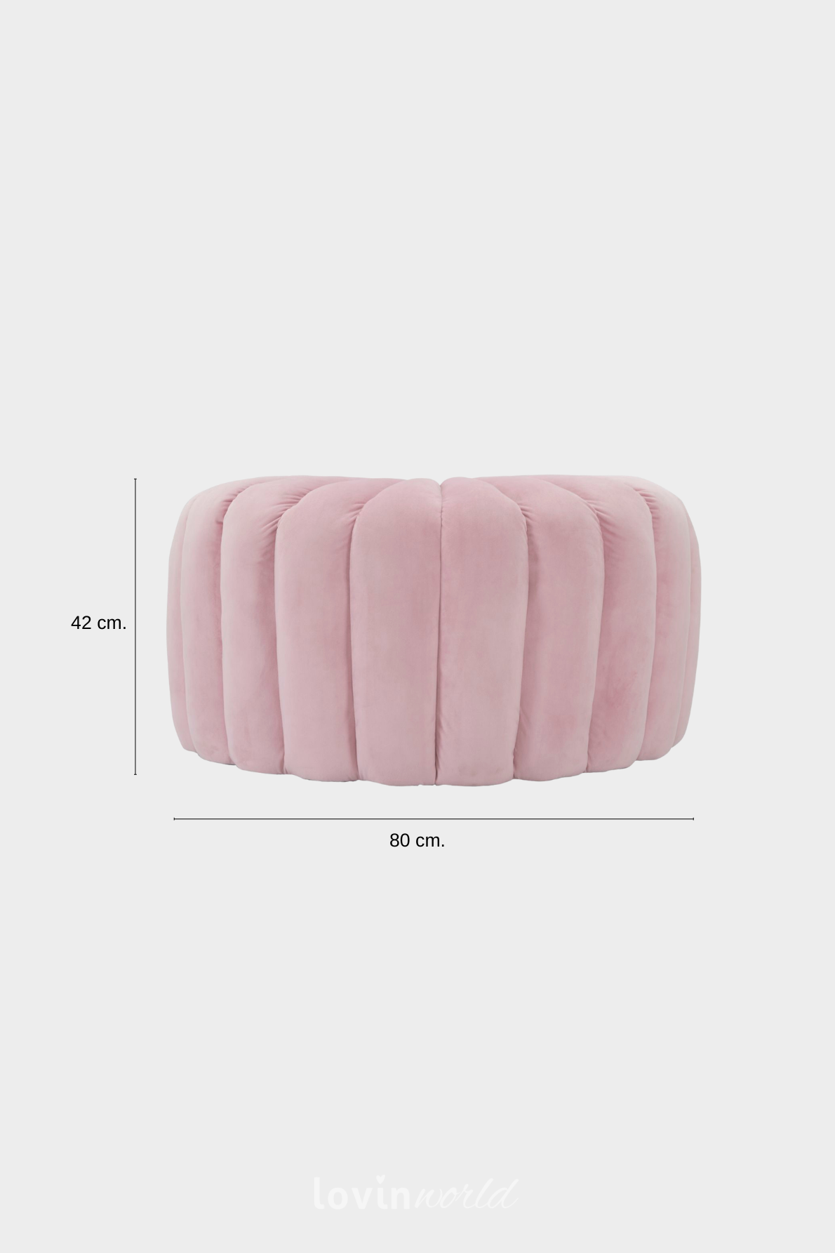 Pouff Shell, in colore rosa-6