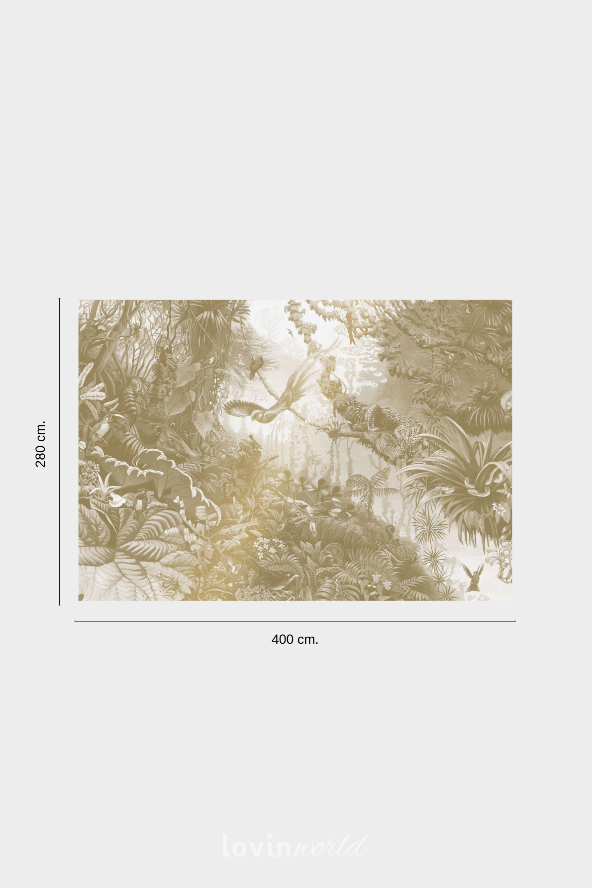 Carta da parati metallizzata Paesaggi Tropicali in colore beige-5