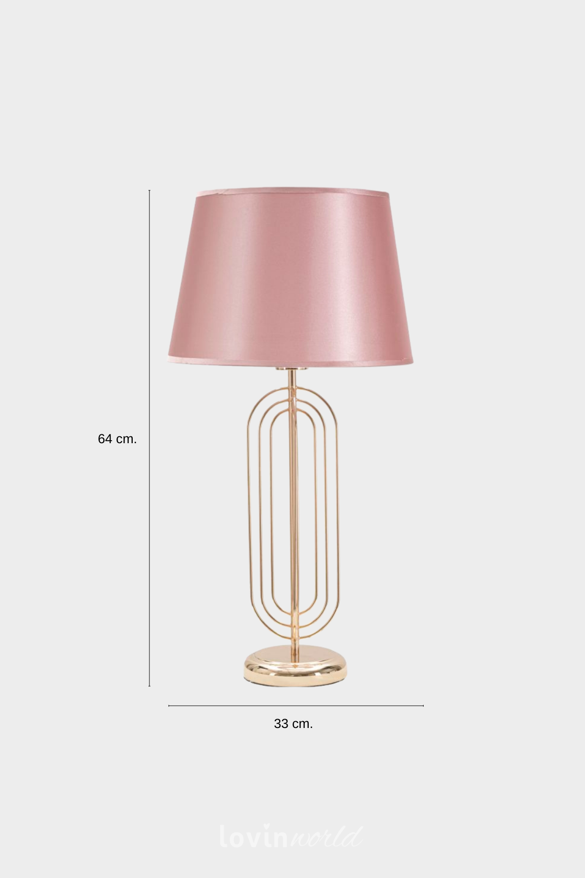 Lampada da tavolo Krista, in colore rosa/oro-6