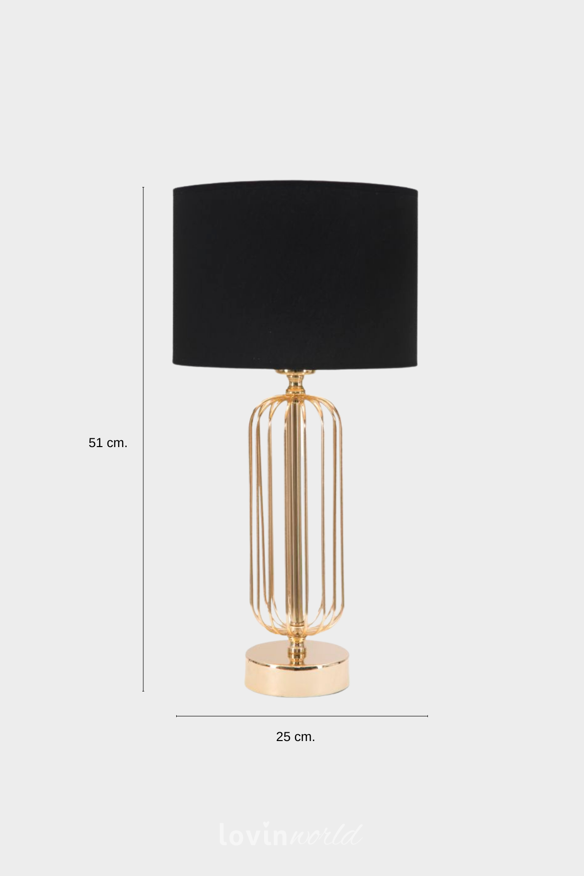 Lampada da tavolo Glam Towy, in colore oro/nero-6