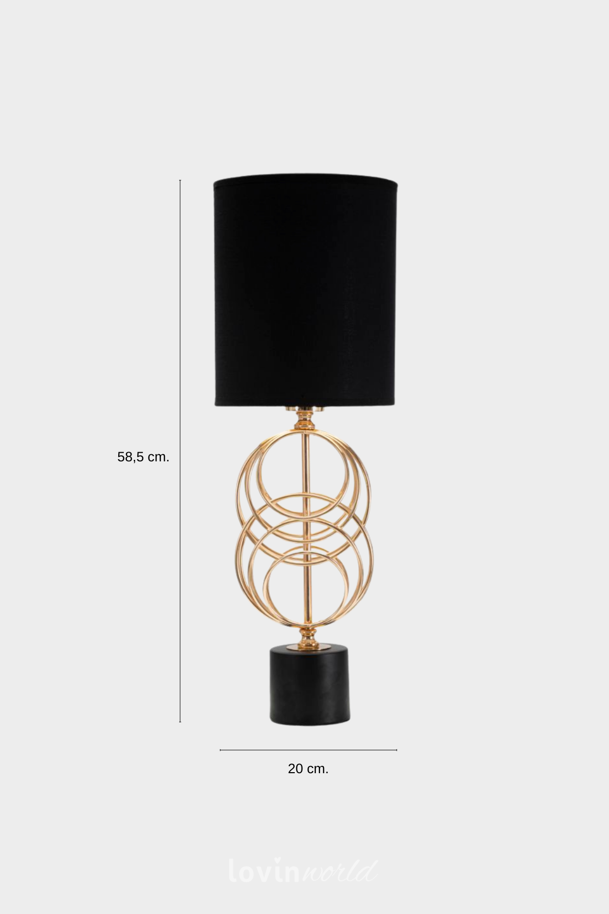 Lampada da tavolo Circly, in colore oro/nero-6