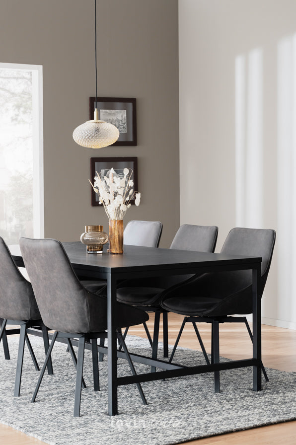 Tavolo da pranzo Everett in frassino nero, 180 x 100 cm. - LovinWorld