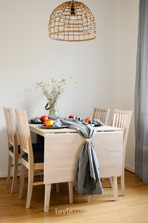Tavolo da pranzo Filippa, in rovere sbiancato, 120 x 80 cm. + 45 cm. - LovinWorld