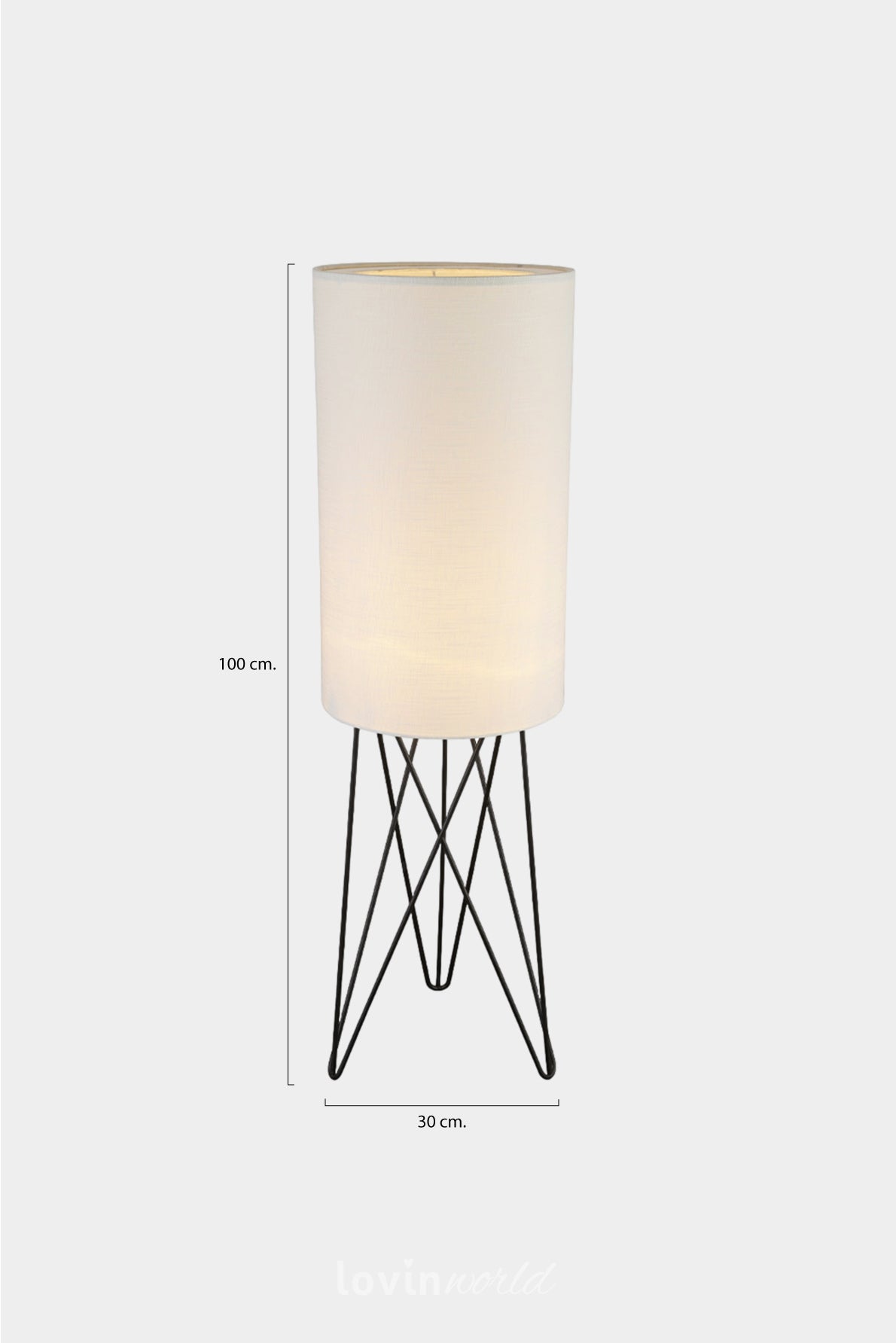 Lampada da terra Tower XL, in colore bianco-LovinWorld