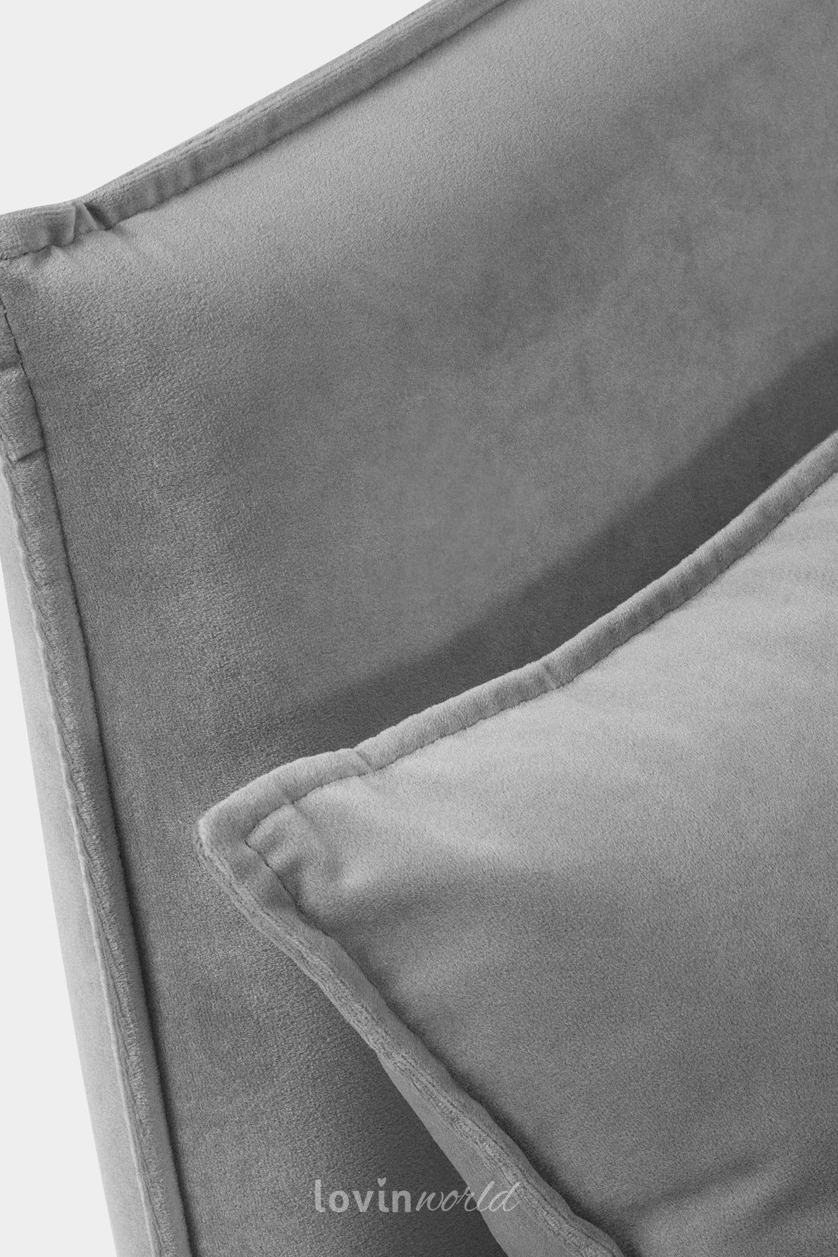 Poltrona Agate, in velluto grigio con gambe dorate-LovinWorld