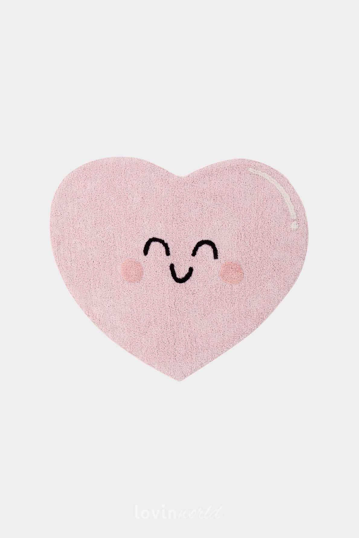 Tappeto in cotone lavabile Happy Heart, 105x90 cm.-1