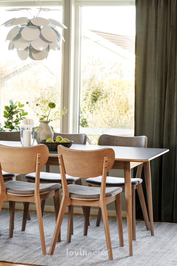 Tavolo da pranzo Dawsone grigio in rovere sbiancato, 200 x 90 cm. - LovinWorld