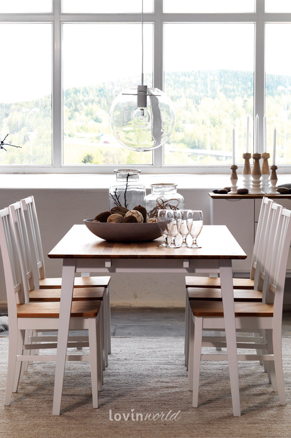 Tavolo da pranzo Filippa in rovere e bianco, 180 x 90 cm. - LovinWorld
