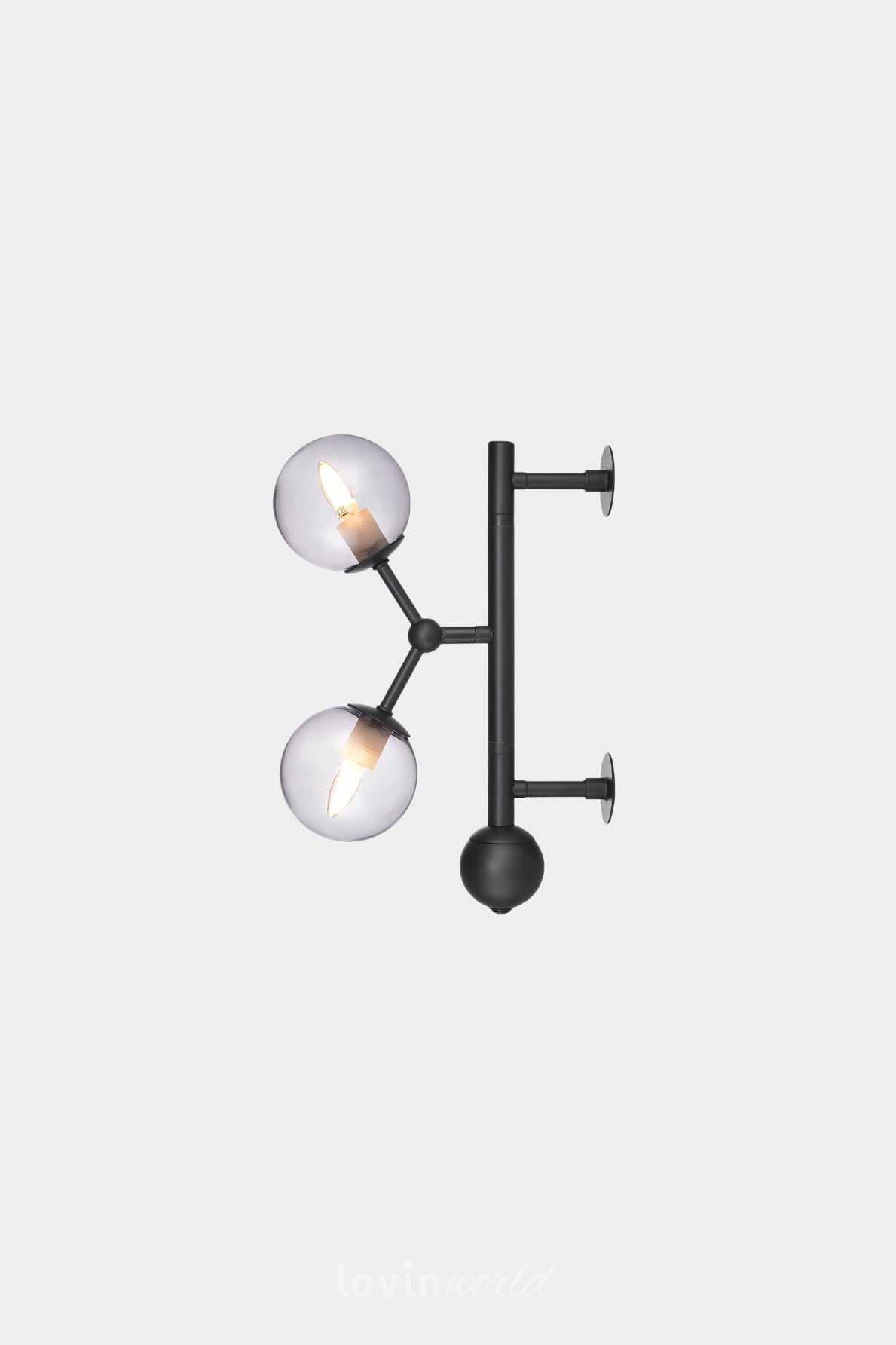Lampada da parete Atom, in colore nero-LovinWorld