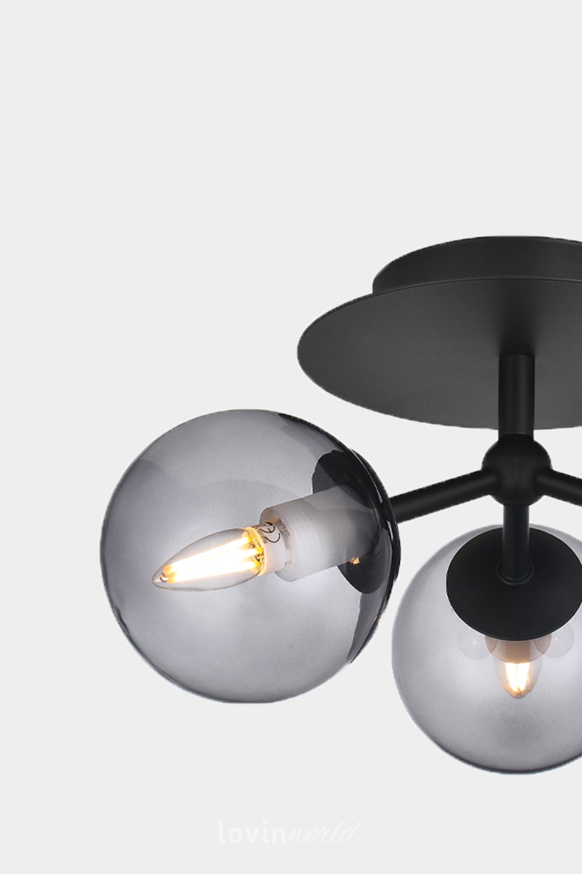 Lampada da soffitto Atom, in colore nero-LovinWorld
